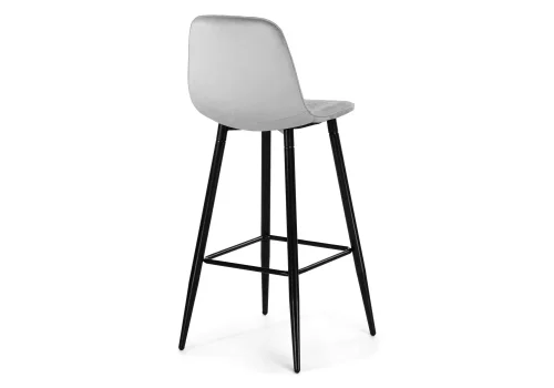 Барный стул Capri light gray / black 15129 Woodville, серый/велюр, ножки/металл/чёрный, размеры - ****435*490 фото 4