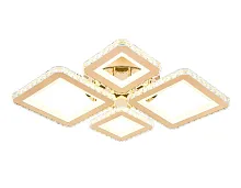 Люстра потолочная LED с пультом FA1727 Ambrella light золотая на 1 лампа, основание золотое в стиле современный хай-тек с пультом квадраты