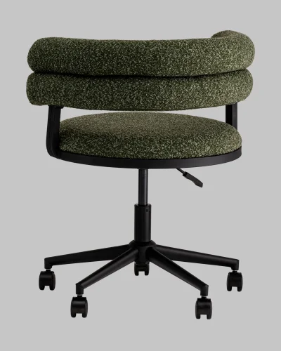 Стул офисный Ponty, зелёный, чёрные ножки УТ000040477 Stool Group, зелёный/букле, ножки/пластик/чёрный, размеры - 670*750***700*610 фото 4