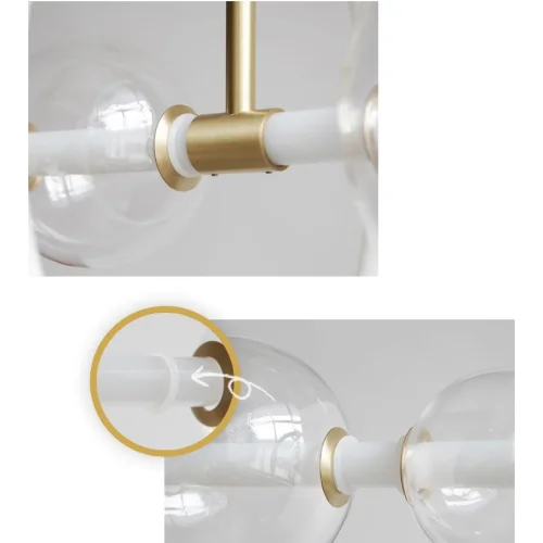 Светильник подвесной SESSA L50 202699-23 ImperiumLoft прозрачный 4 лампы, основание медь в стиле современный  фото 12