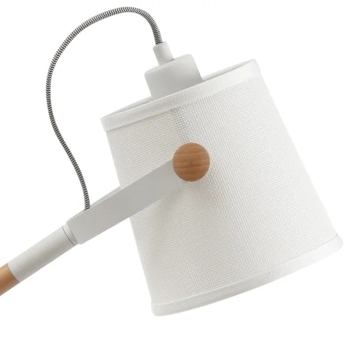 Настольная лампа NORDICA E27 4922 Mantra белая 1 лампа, основание белое бежевое металл дерево в стиле минимализм скандинавский  фото 2