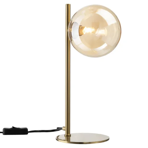 Настольная лампа Нарда CL204810 Citilux янтарная 1 лампа, основание бронзовое металл в стиле современный молекула шар фото 2