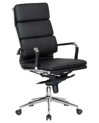 Офисное кресло для руководителей 103F-LMR ARNOLD, цвет чёрный Dobrin, чёрный/экокожа, ножки/металл/хром, размеры - 1130*1180***670*670 фото 2
