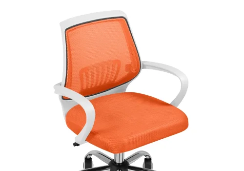 Компьютерное кресло Ergoplus orange / white 15373 Woodville, оранжевый/ткань, ножки/металл/хром, размеры - *940***610* фото 6