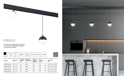 Трековый светильник магнитный LED Pibole ST358.443.07 ST-Luce белый для шинопроводов серии Skyline 48 чёрный фото 5