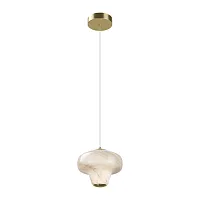 Светильник подвесной LED Sirocco MOD359PL-L6BS3K Maytoni белый на 1 лампу, основание латунь в стиле современный 