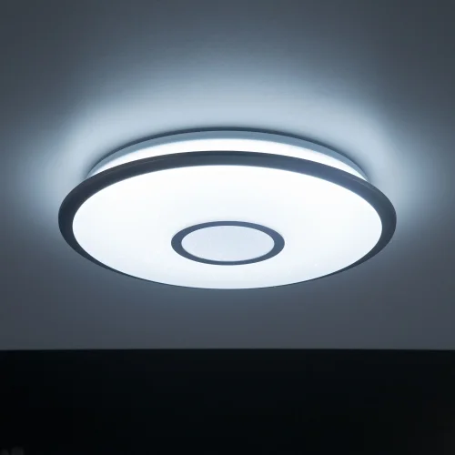 Светильник потолочный LED с пультом с Алисой Старлайт Смарт CL703A40G Citilux белый 1 лампа, основание белое хром в стиле современный с пультом фото 3