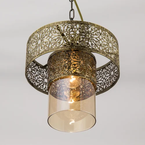 Светильник подвесной Эмир CL467133 Citilux янтарный 1 лампа, основание бронзовое в стиле восточный кантри  фото 5