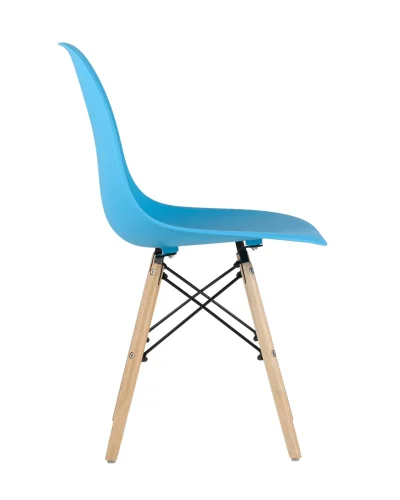 Стул EAMES, бирюзовый, 4шт./уп. (набор) УТ000003476 Stool Group, голубой/пластик, ножки/дерево/коричневый, размеры - ****460*530 фото 3