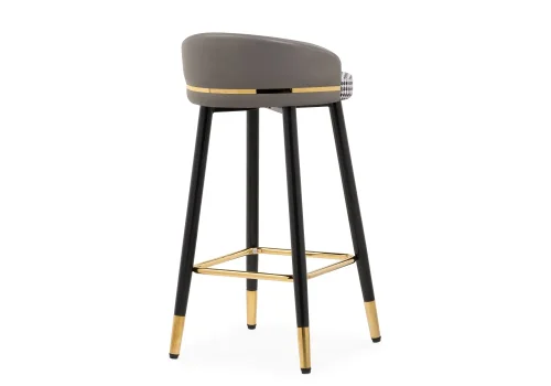 Полубарный стул Kardial gray / black 15673 Woodville, серый/ткань экокожа, ножки/металл/чёрный, размеры - ****410*400 фото 4
