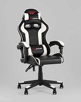 Кресло спортивное TopChairs Shadow, черно-белый УТ000039461 Stool Group, чёрный/экокожа, ножки/полимер/чёрный, размеры - 1250*1350***490*470