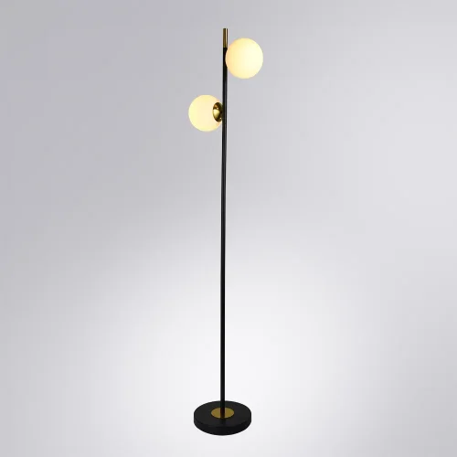 Торшер Alcor A2224PN-2BK Arte Lamp  белый 2 лампы, основание чёрное в стиле современный
 фото 3