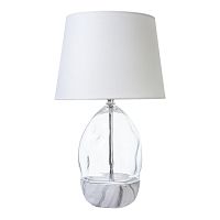 Настольная лампа 10192 10192/L Escada белая 1 лампа, основание прозрачное белое стекло металл в стиле современный 
