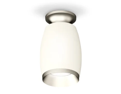 Светильник накладной Techno spot XS1122043 Ambrella light белый 1 лампа, основание серебряное в стиле хай-тек современный круглый