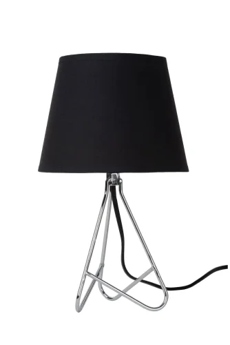 Настольная лампа GITTA 47500/81/11 Lucide чёрная 1 лампа, основание хром металл в стиле современный на треноге фото 2