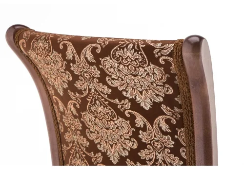 Деревянный стул Фабиано орех / шоколад 318611 Woodville, шоколад/ткань, ножки/массив березы дерево/орех, размеры - ****440*520 фото 6