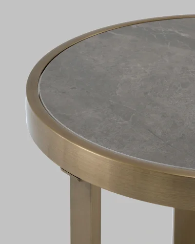 Журнальный столик Адриана 50*50, серая керамика, сталь шампань УТ000041497 Stool Group столешница серая из мрамор фото 4