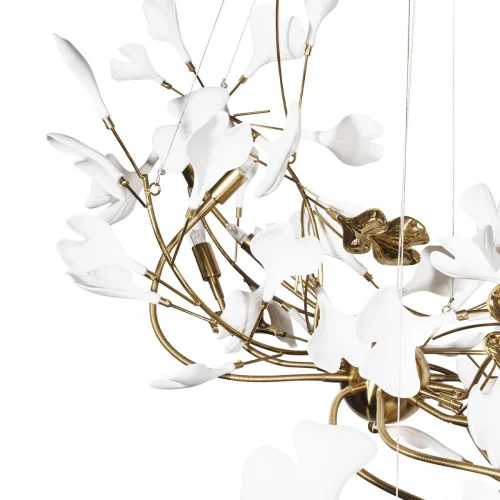 Люстра подвесная Fleur 10125/10 LOFT IT белая на 10 ламп, основание золотое в стиле флористика арт-деко  фото 3