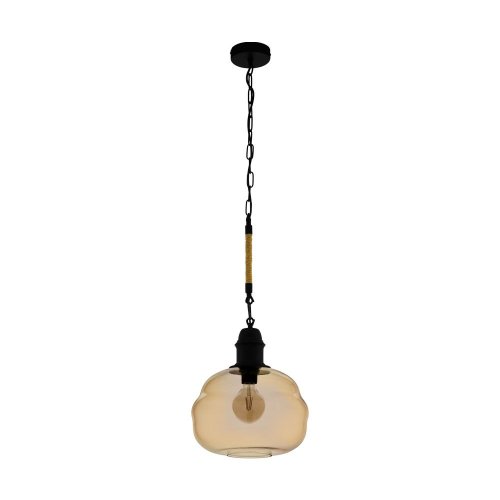 Светильник подвесной лофт Marysville 43335 Eglo янтарный 1 лампа, основание чёрное в стиле лофт 