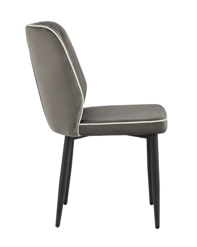 Стул Лоренс NEW, велюр антрацитовый УТ000035606 Stool Group, серый/велюр, ножки/металл/чёрный, размеры - ****490*630 фото 4