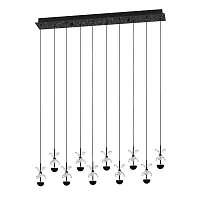 Светильник подвесной LED DIMM Pianopoli 390278 Eglo прозрачный 10 ламп, основание чёрное в стиле современный каскад