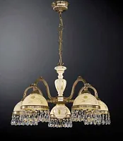 Люстра подвесная L 6906/5 Reccagni Angelo жёлтая на 5 ламп, основание золотое в стиле классический кантри 