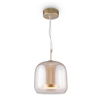 Светильник подвесной LED Madmen MOD128PL-L6AM Maytoni янтарный бежевый 1 лампа, основание бронзовое в стиле современный арт-деко 