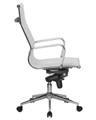Офисное кресло для руководителей 101F-LMR CLARK, цвет белый Dobrin, белый/экокожа, ножки/металл/хром, размеры - 1090*1150***680*680 фото 3
