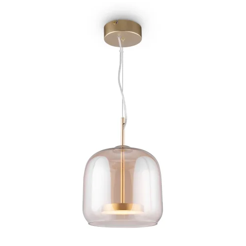 Светильник подвесной LED Madmen MOD128PL-L6AM Maytoni янтарный бежевый 1 лампа, основание бронзовое в стиле современный арт-деко 