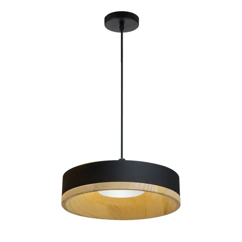 Светильник подвесной LED Vaso 5119/06 SP-8 Divinare чёрный бежевый на 1 лампу, основание чёрное в стиле лофт современный 