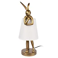 Настольная лампа Lapine 10315/A White LOFT IT белая 1 лампа, основание золотое смола в стиле современный животные