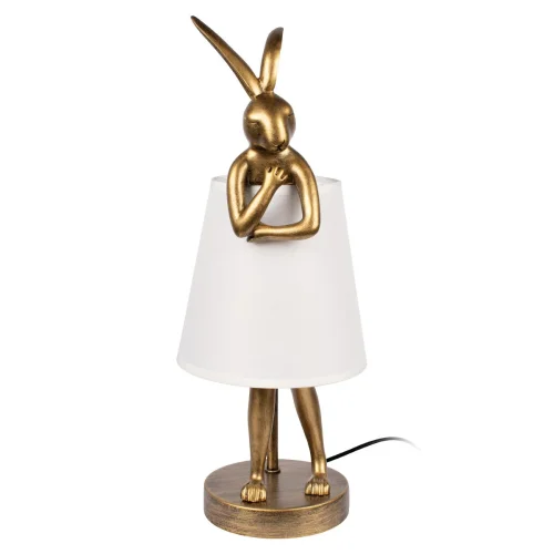 Настольная лампа Lapine 10315/A White LOFT IT белая 1 лампа, основание золотое смола в стиле современный животные