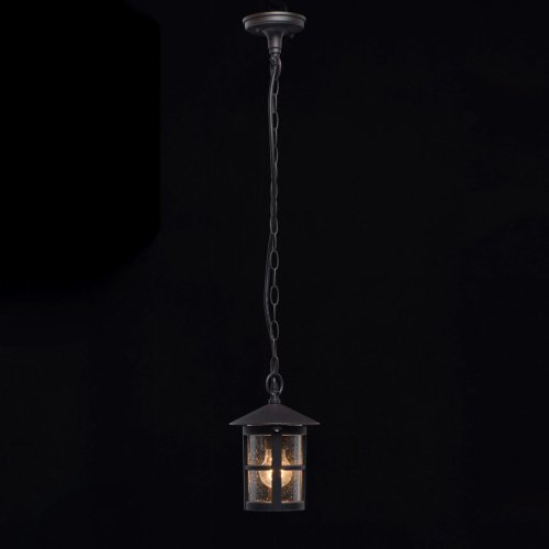 Подвесной светильник Телаур 806011001 DeMarkt уличный IP44 чёрный 1 лампа, плафон прозрачный в стиле кантри E27 фото 2