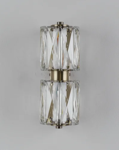 Бра LED Prismique V11711-WL Moderli прозрачный на 1 лампу, основание латунь в стиле современный фото 4