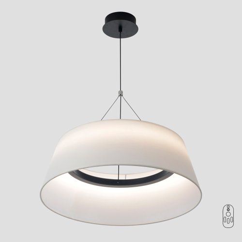 Светильник подвесной ЛЕД с пультом FUSION SP30W LED Crystal Lux белый на 1 лампу, основание чёрное в стиле классический с пультом