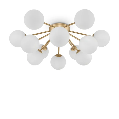 Люстра потолочная Alexis FR5120CL-12G Freya белая на 12 ламп, основание матовое золото в стиле современный шар фото 2