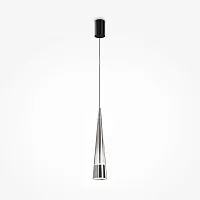 Светильник подвесной LED Sintesi P090PL-L12CH3K Maytoni прозрачный на 1 лампу, основание хром в стиле современный трубочки