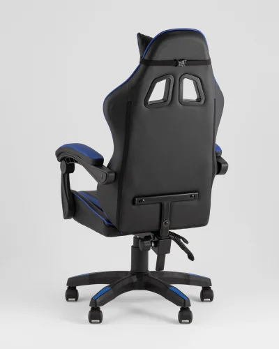 Кресло спортивное TopChairs Shadow, черно-синий УТ000039466 Stool Group, чёрный синий/экокожа, ножки/пластик/чёрный, размеры - *1270**** фото 5