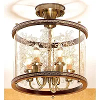 Люстра Версаль потолочная CL408253R Citilux прозрачная на 5 ламп, основание коричневое жёлтое бронзовое в стиле кантри 
