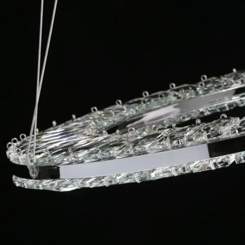 Люстра подвесная LED с пультом Гослар 498016101 MW-Light прозрачная на 1 лампа, основание хром в стиле классический с пультом кольца фото 9