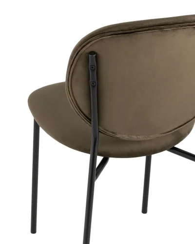 Стул Стенли велюр коричневый УТ000035319 Stool Group, коричневый/велюр, ножки/металл/чёрный, размеры - ****460*605 фото 7