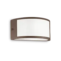 Настенный светильник REX-1 AP1 COFFEE Ideal Lux уличный IP44 коричневый 1 лампа, плафон белый в стиле современный E27