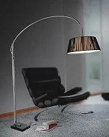 Торшер Cruse LDF 8011 BK Lumina Deco изогнутый чёрный на 1 лампу, основание серебряное чёрное в стиле современный 