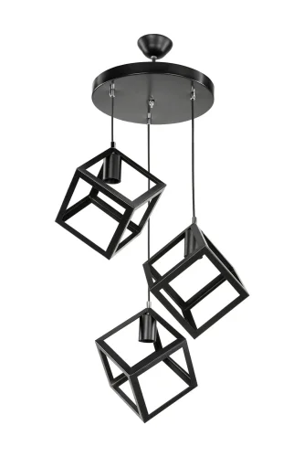 Светильник подвесной Cherilyn TL1604H-03BK Toplight чёрный на 3 лампы, основание чёрное в стиле лофт каскад