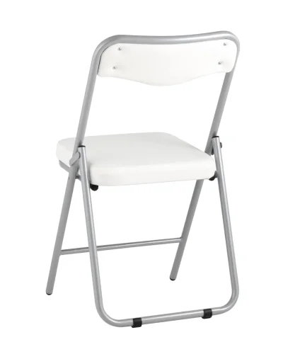 Складной стул Джонни экокожа белый каркас металлик УТ000035363 Stool Group, белый/экокожа, ножки/металл/серый, размеры - ****450*495 фото 6