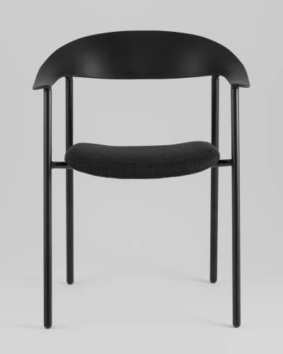 Стул Eila, с подушкой, пластик черный УТ000039776 Stool Group, чёрный/рогожка, ножки/пластик/чёрный, размеры - *775***502*591 фото 2