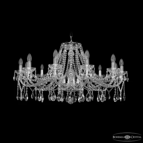 Люстра подвесная 1413/12/360 Ni Bohemia Ivele Crystal без плафона на 12 ламп, основание никель прозрачное в стиле классический sp