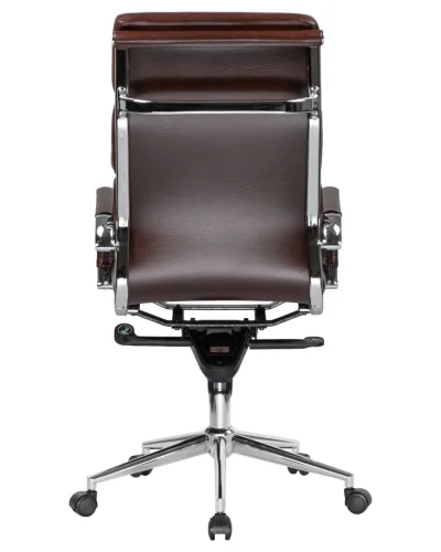 Офисное кресло для руководителей 103F-LMR ARNOLD, цвет коричневый Dobrin, коричневый/экокожа, ножки/металл/хром, размеры - 1130*1180***670*670 фото 5