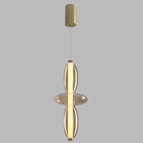 Светильник подвесной LED QUASAR SP14W LED AMBER Crystal Lux янтарный на 1 лампу, основание золотое в стиле современный выдувное фото 5