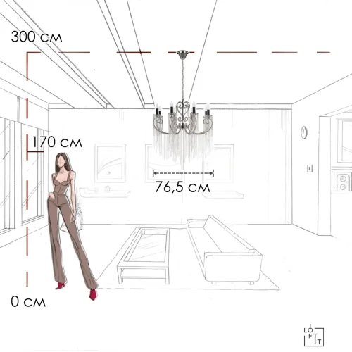 Люстра подвесная Wonderland 10405/8 LOFT IT без плафона на 8 ламп, основание никель в стиле арт-деко фото 7